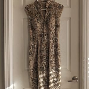 Sue Wong Nocturne Dresses Sue Wong  cocktail dress. Size 4. Taupe/gold